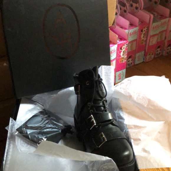 SOLDOUT ASH Razor Leather BUCKLE PLATFORM Combat - Picture 6 of 7